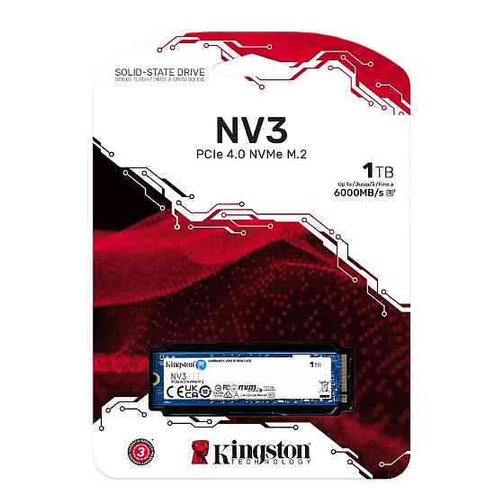 Накопичувач SSD 1 TB M.2 NVMe Kingston NV3 M.2 2280 PCIe Gen4.0 x4 (SNV3S/1000G) M.2 2280 Харків