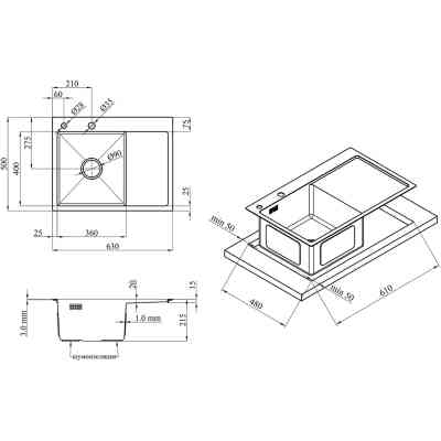 Мийка кухонна Kroner Geburstet-6350LHM (CV031320) Вінниця