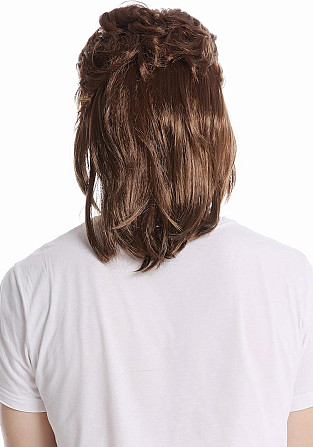 Коричнева ретро перука mullet у стилі 70-х 80-х для чоловіків і жінок, 45 см, для Геловіну, вечірки, Київ - фото 4