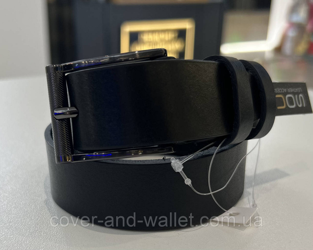 Дитячий/підлітковий ремінь із натуральної шкіри в чорному кольорі PS Leather Київ - фото 3