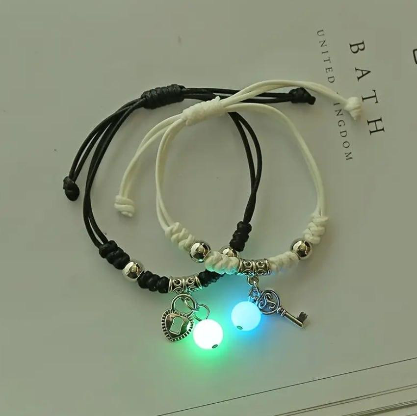 Парные браслеты «Замок и ключ» – светятся в темноте Киев - изображение 1