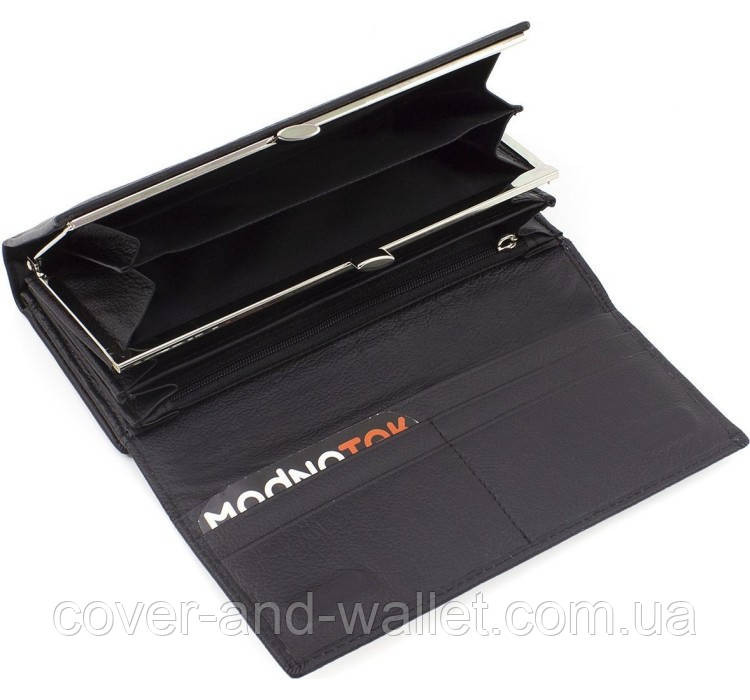 Жіночий бордовий шкіряний гаманець на багато карток Marco Coverna Чорний Київ - фото 7