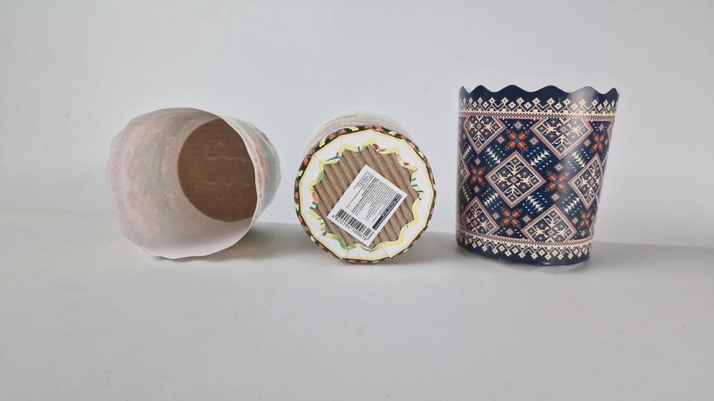 Паперові форми для випікання великодніх паски (85*70) Вишиванка (150 г) (50 шт.) Харків - фото 4