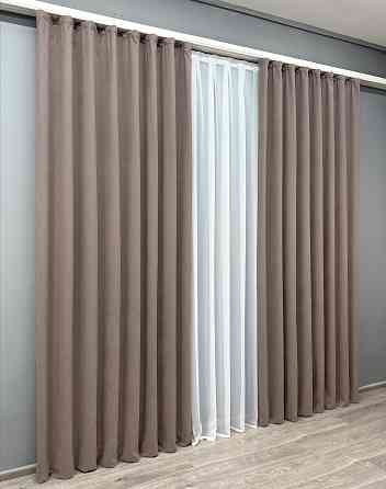 Комплект готових штор VR-Textil Мікровелюр Petek № 1825ш Какао  100х290 см 2 шт (31-923) Київ