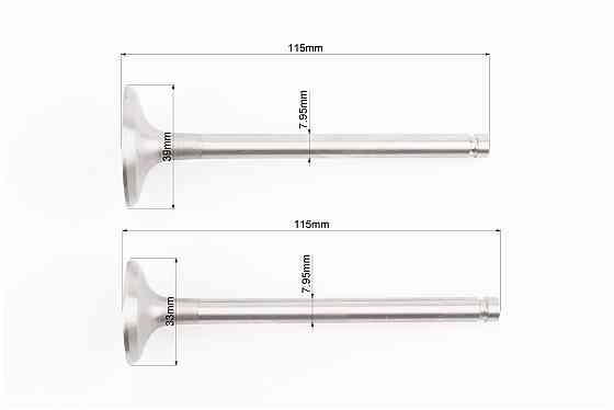 Клапан впускний (h-115; D-39; d-7,95), випускний (h-115; D-33; d-7,95) к-кт R185N/R190N/R192N Київ