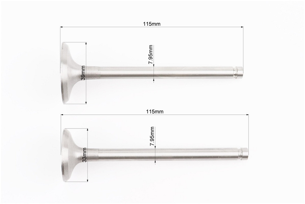 Клапан впускний (h-115; D-39; d-7,95), випускний (h-115; D-33; d-7,95) к-кт R185N/R190N/R192N Київ - фото 2