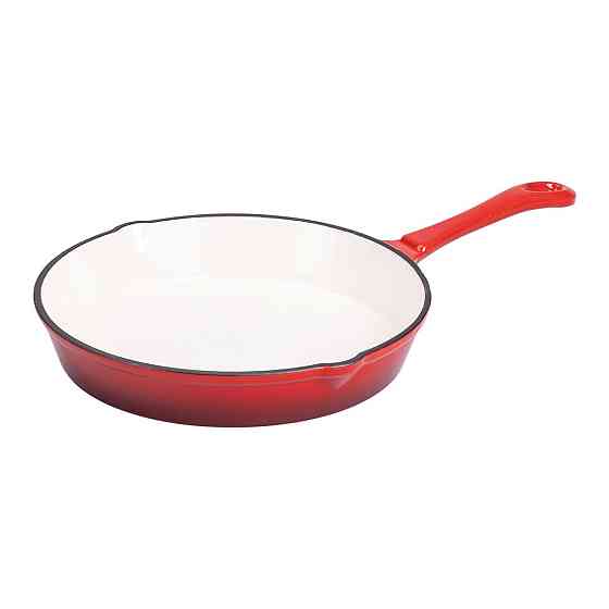 Набір чавунного посуду для приготування 3 каструлі та сковорода з емальованим покриттям Червоний HP-1-4 Коломия