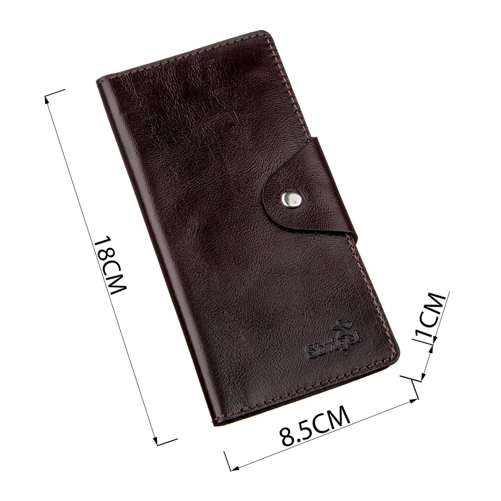 Бумажник вертикальный из кожи алькор на кнопках Коричневый (SHVIGEL) Киев - изображение 2