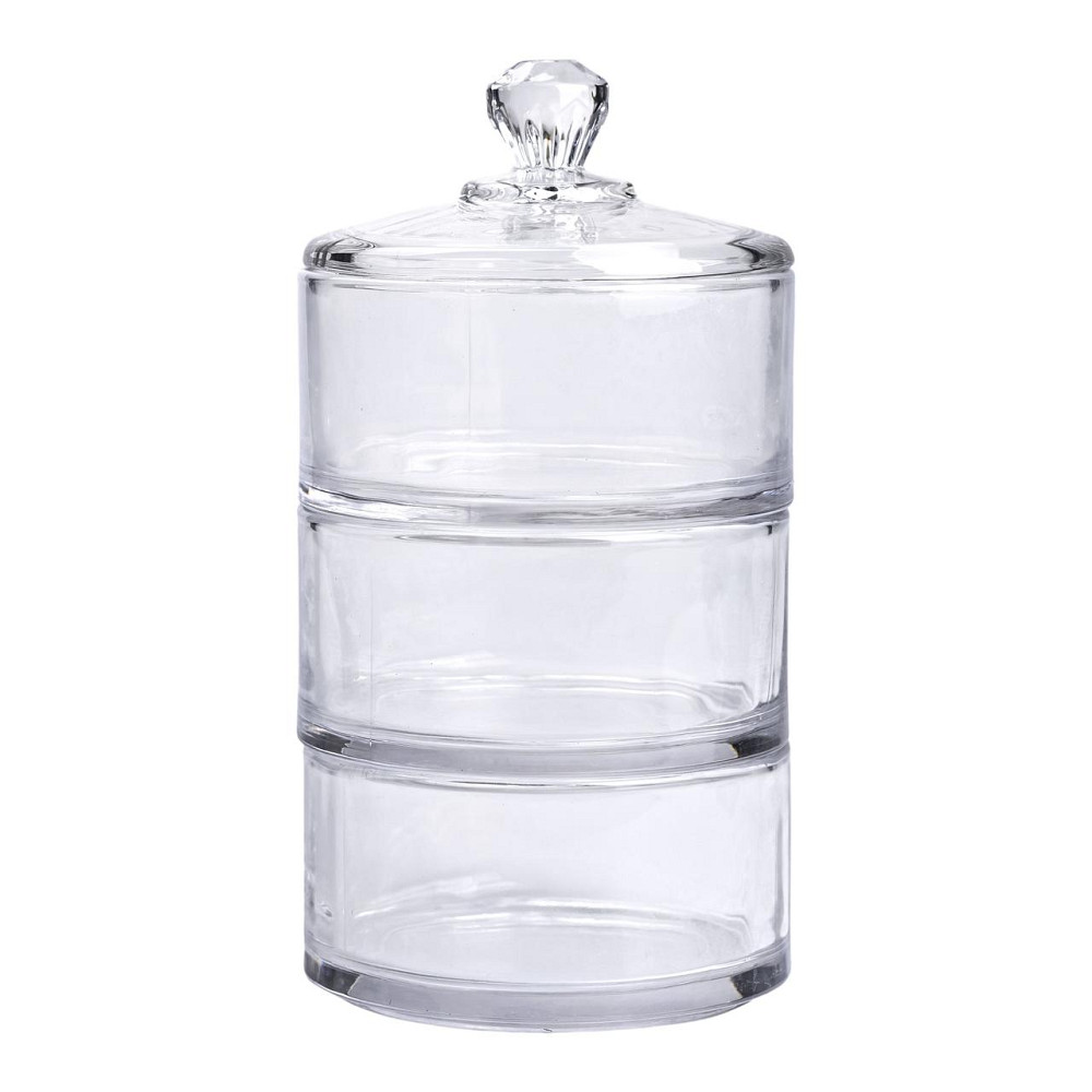 Цукерниця триярусна скляна Ø 10 см з кришкою HP-YH-22 Коломия - фото 1