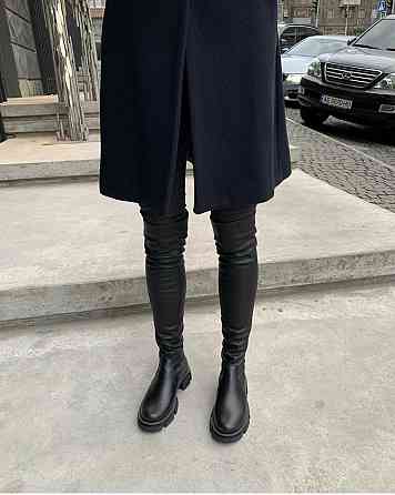 Zemira Ботфорти жіночі ZEMIRA чорні натуральна шкіра зима висота 58см обхват гомілки 34-40см (Б Коломыя