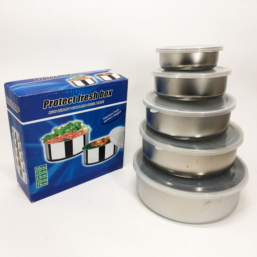 Набор пищевых контейнеров Unique UN-1515 5 шт из нержавеющей стали DQ-84 Львов - изображение 1