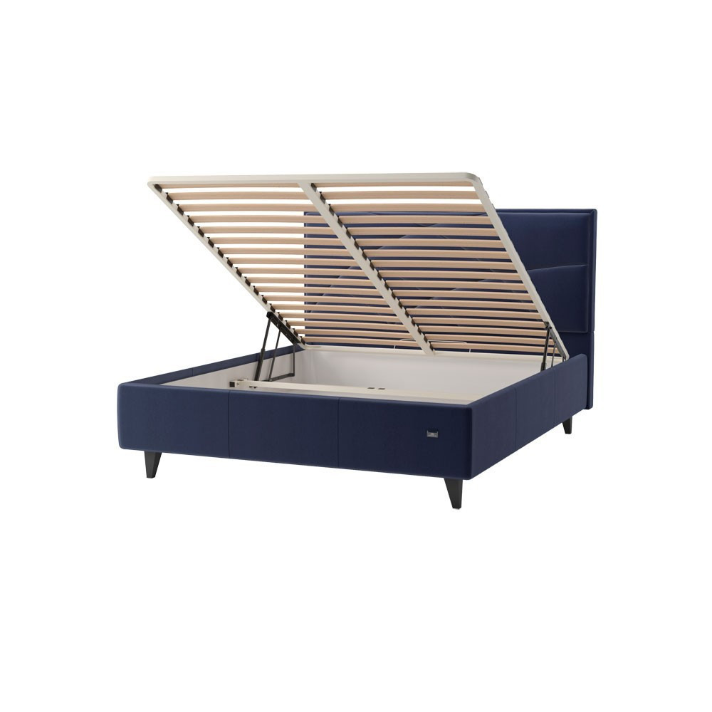 Ліжко NettaDesign Comfort з нішею для білизни на ніжках 180x200 синій Київ - фото 8