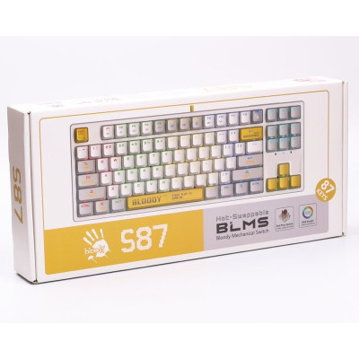 Клавиатура A4Tech Bloody S87 RGB BLMS TKL USB Energy White (4711421993708) Винница - изображение 7