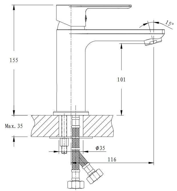 Змішувач для умивальника Haiba Alex 001   ( HB0879 ) 35646 Харків - фото 2