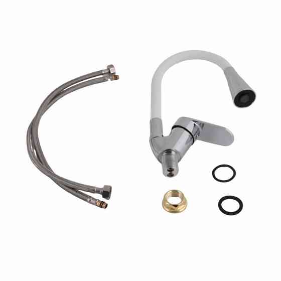 Смеситель для кухни с гибким изливом Lidz Tani 008F3 (k40) LDTAN008F3WCR37037 белый / хром Киев