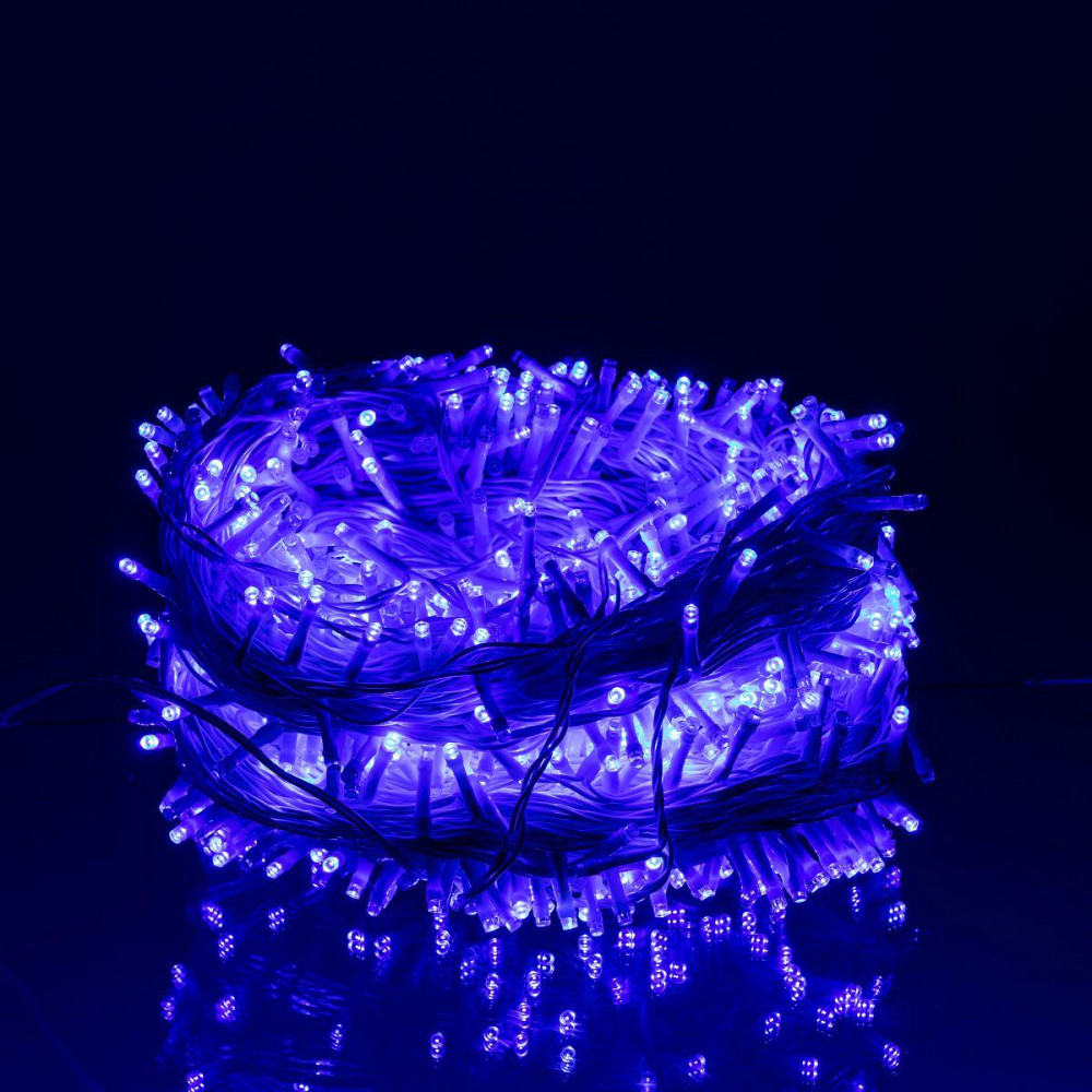 Гірлянда Різдвяна фея вулична 100 м 1000 LED білий провід Синій CF1000L100MWBL Київ - фото 2