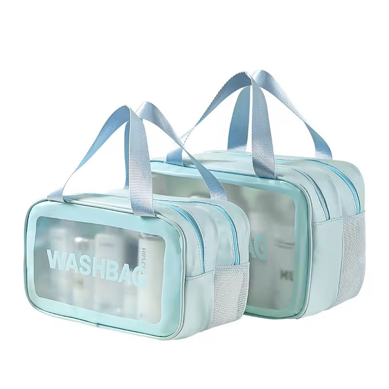 Комплет косметичек 2 шт в ванную комнату на 2 отделения, голубые Каменец-Подольский - изображение 1