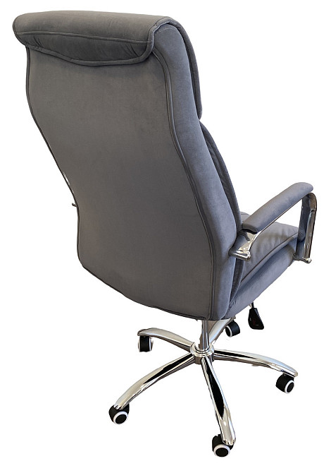 Офисное кресло руководителя Tehforward Dionis Velur хром Anyfix Серый Киев - изображение 4