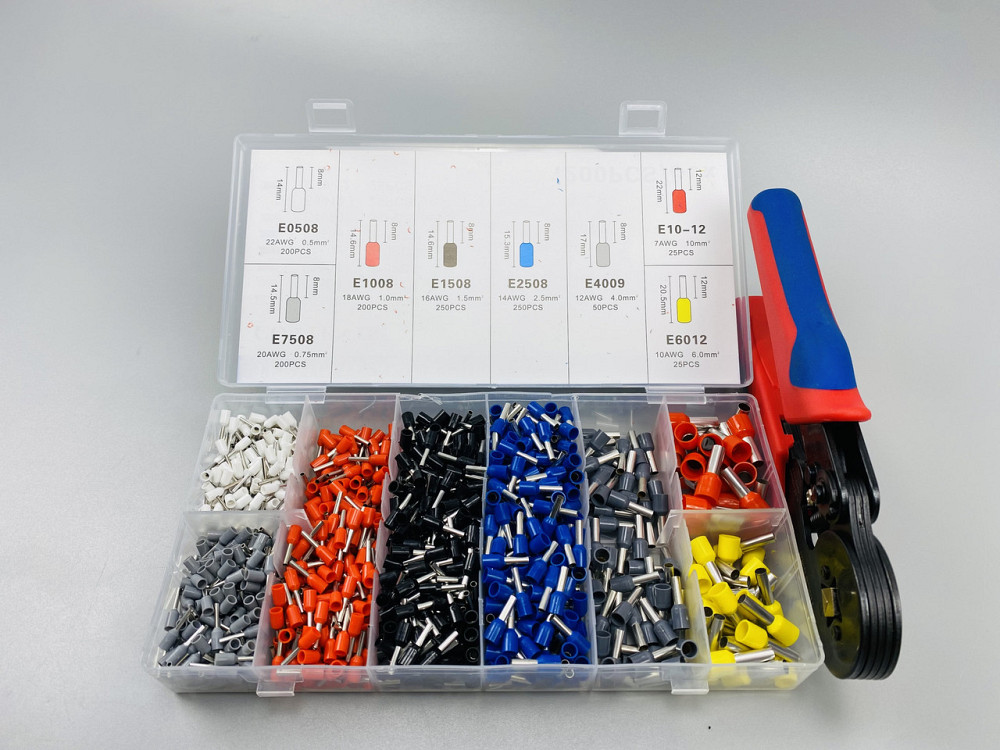 Набір наконечників для автопроводу 1200шт (8 видів)+ обтискні щипці 6 граней, набір обтискних інструментів Мукачево - фото 5