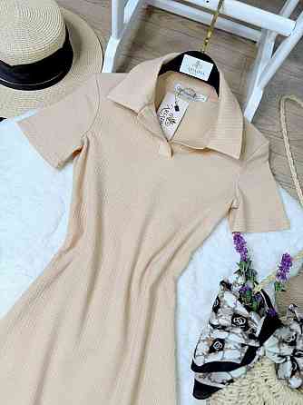Стильне жіноче плаття-поло в спортивному стилі Бежевий, 42/44 Одеса