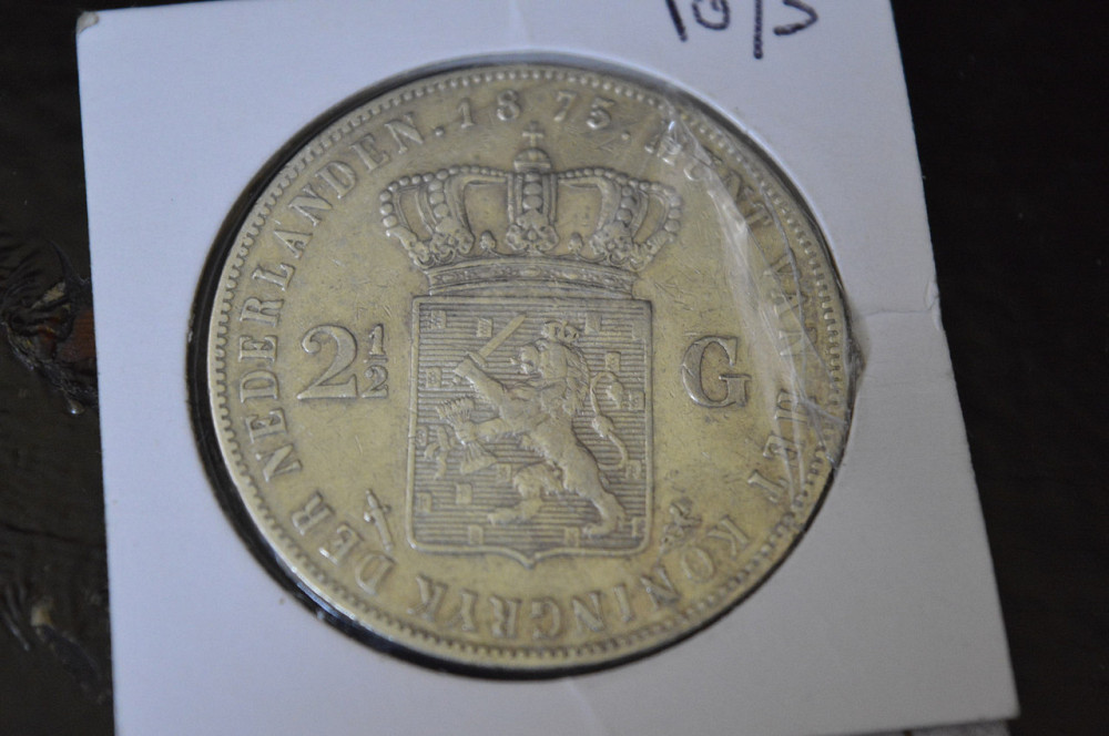 Нідерланди 2 1/2 гульдена 1873 р срібло. Полтава - фото 1