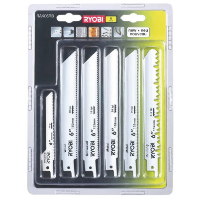 Полотно Ryobi для сабельной пилы RAK06RB, набор 6шт, для дерева и металла (5132002547) Винница - изображение 1