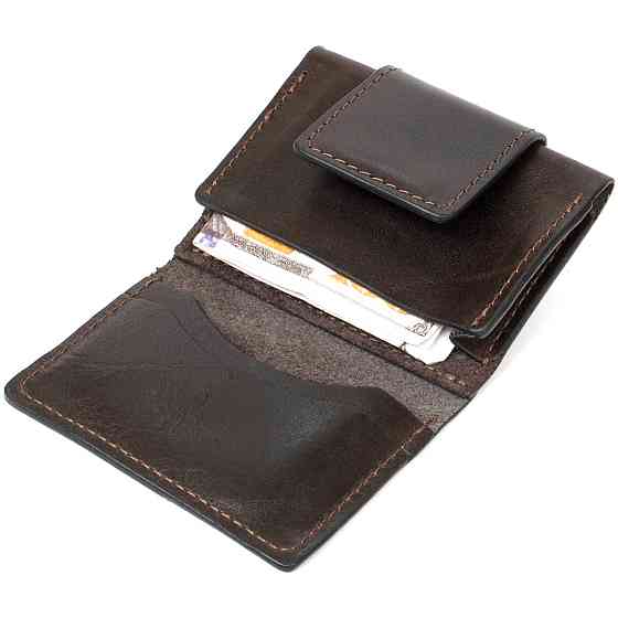 Шкіряна візитниця Темно-коричневий (GRANDE PELLE) Київ