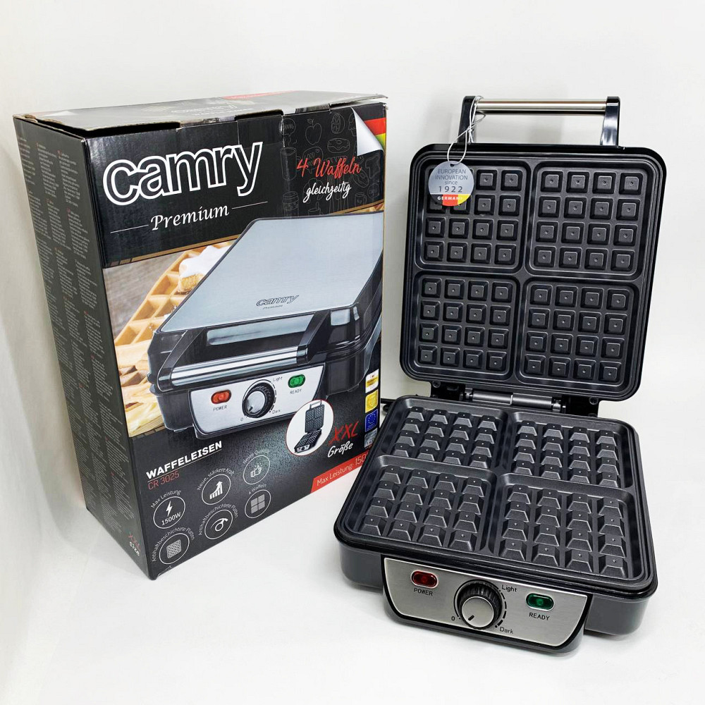 Вафельниця електрична Camry CR 3025 1500Вт для бельгійських віденських вафель з терморегулятором 4 форми UP-53 Львів - фото 6