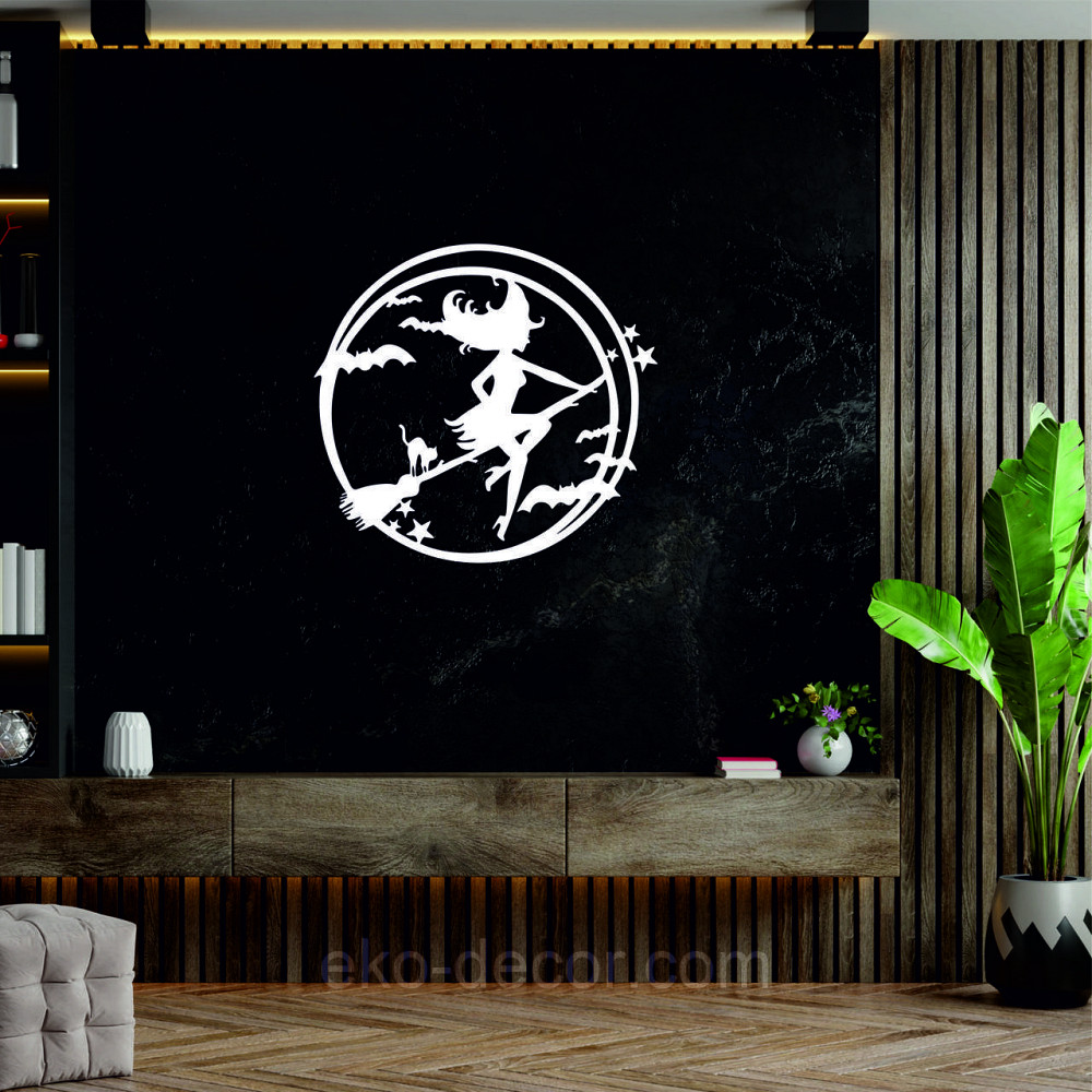 Декоративне настінне 3D Панно «Відьма», Декор на стіну з об'ємом 70*64 см, Білий Київ - фото 9