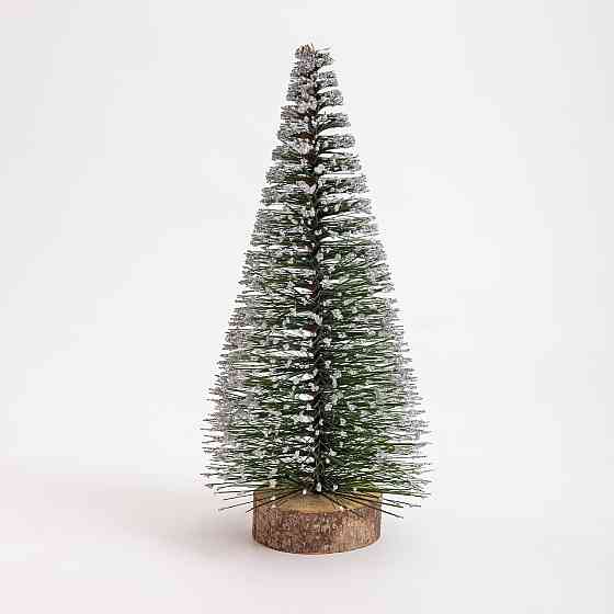 Lugi Новорічна настільна ялинка засніжена Стріла 25 см на дерев'яній підставці SOK-М-12-1 Коломия