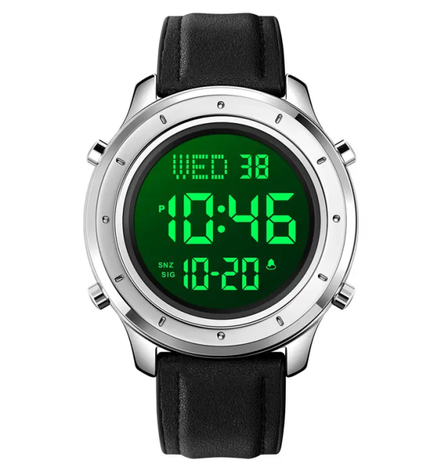 Чоловічий наручний електронний годинник Skmei 1864 (Сріблястий з чорним циферблатом) Вінниця - фото 3