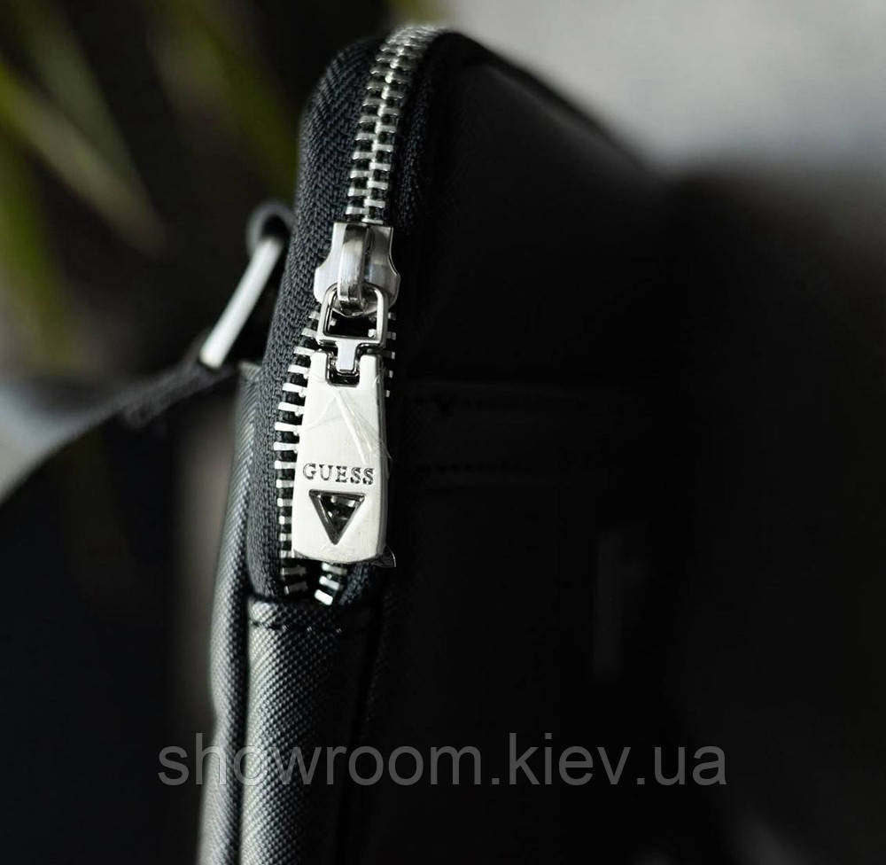 Чоловіча брендова сумка на плече (7513) чорна Київ - фото 4