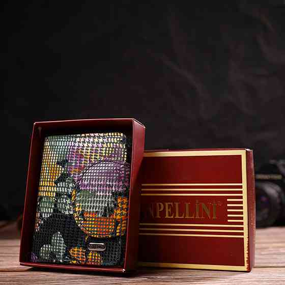 Оригинальное женское портмоне среднего размера из натуральной фактурной кожи (CANPELLINI) Киев