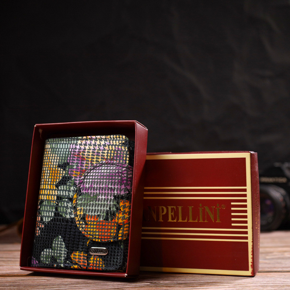 Оригинальное женское портмоне среднего размера из натуральной фактурной кожи (CANPELLINI) Киев - изображение 4