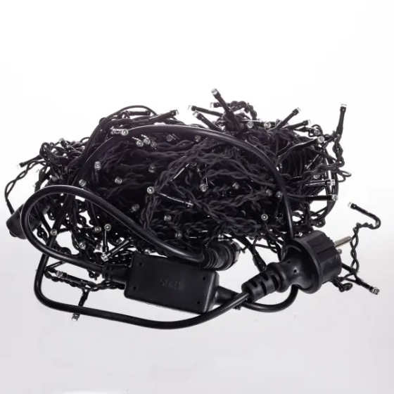 Garlando Вулична гірлянда бахрома 12 м 200 led чорний провід чорний провід Білий 12MBW Коломыя