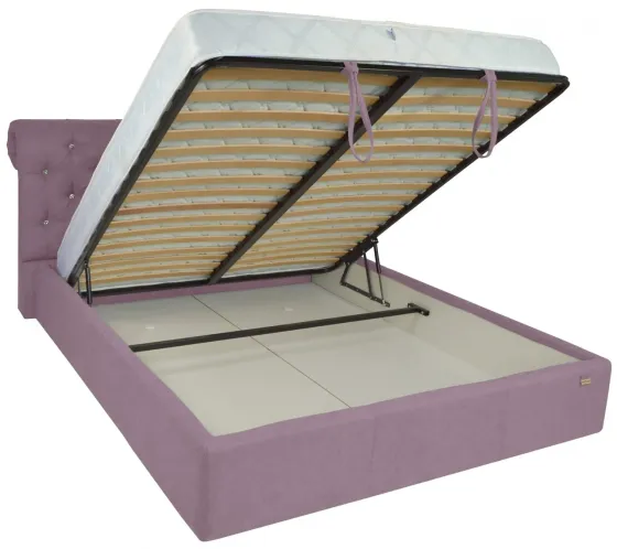 Кровать London Comfort 140 х 200 см Fibril 24 C1 С подъемным механизмом и нишей для белья Темно-розовый Киев