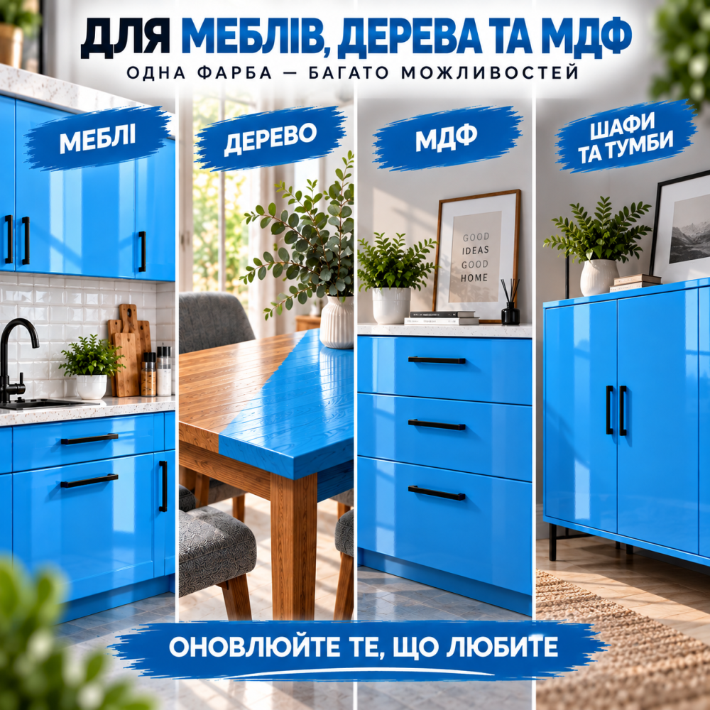 Епоксидна фарба MG для реставрації меблів та дерева, глянцева, без запаху, Блакитна RAL 5012, 4.5 кг Харків - фото 4