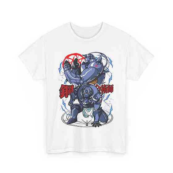 Футболка для хлопчика з аніме принтом Сталевий алхімік оверсайз (зріст від 165 до 180) Чорний AnimeJ0497m Дніпро