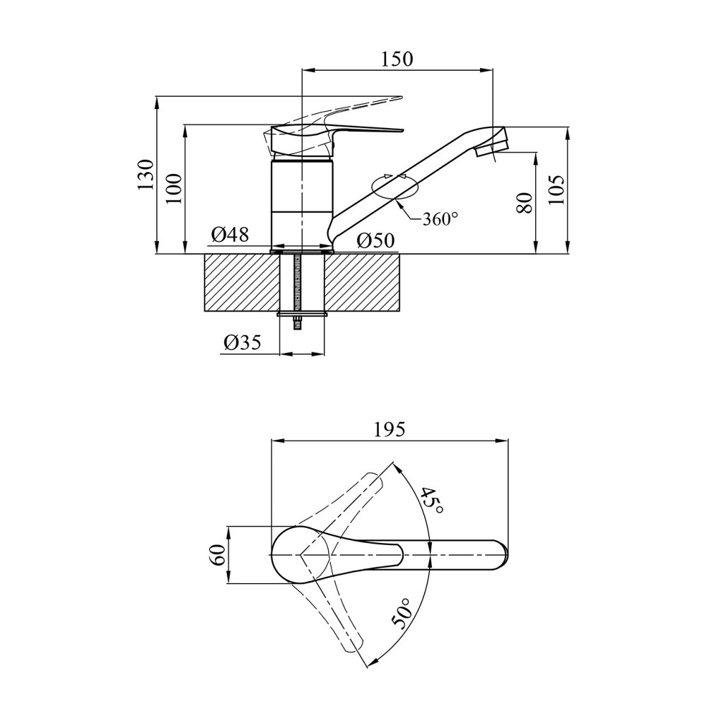 Змішувач для раковини Agua Sevilla - C012 Київ - фото 2