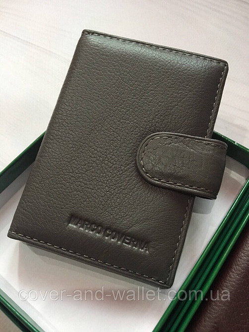 Маленька візитниця сірого кольору із натуральної шкіри Marco Coverna 1056 Київ - фото 1