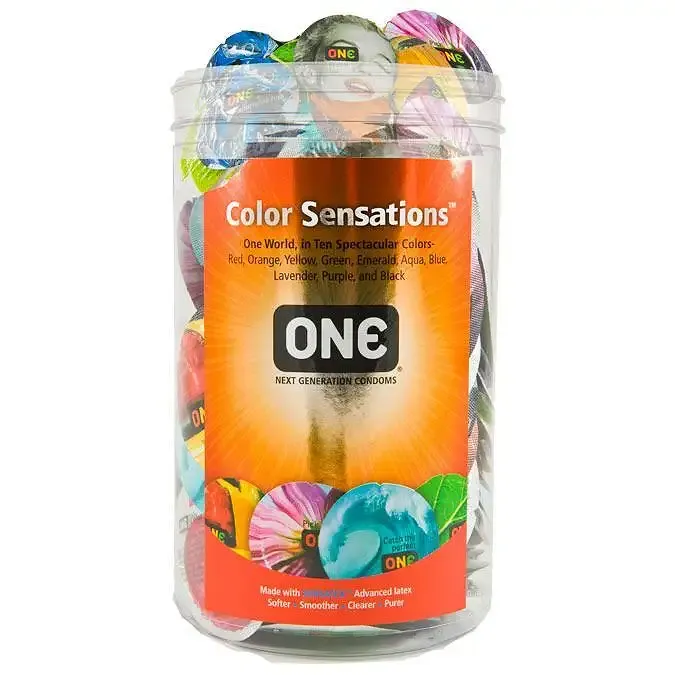 Набір презервативів ONE Color Sensations 100 шт, мегапак тюб Львов - изображение 1