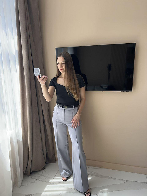 Жіночі базові стильні штани палаццо Сірий, 44 Одеса - фото 1