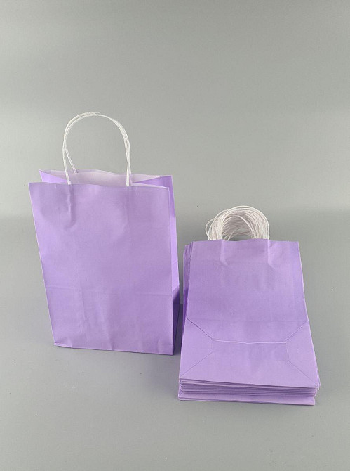 Пакет с ручками бумажный 28*19*11,5  ЛАВАНДА (25 шт) Харьков - изображение 2