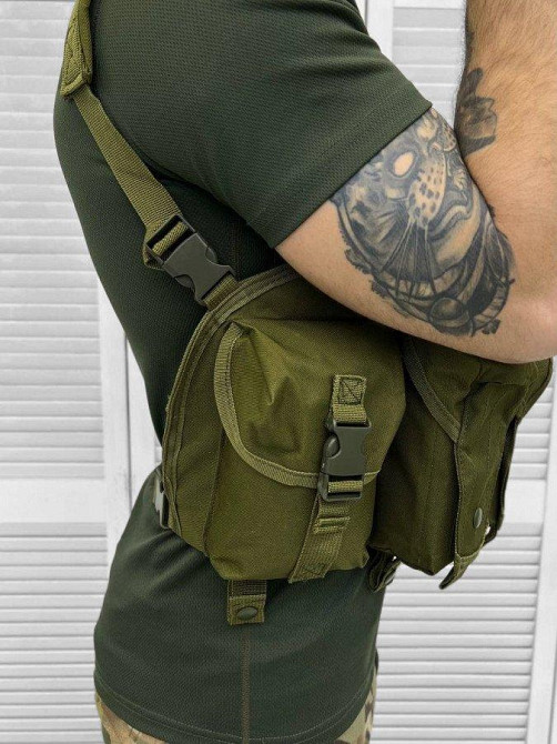 Нагрудная сумка разгрузка олива военная армейская на бронежилет Одесса - изображение 8