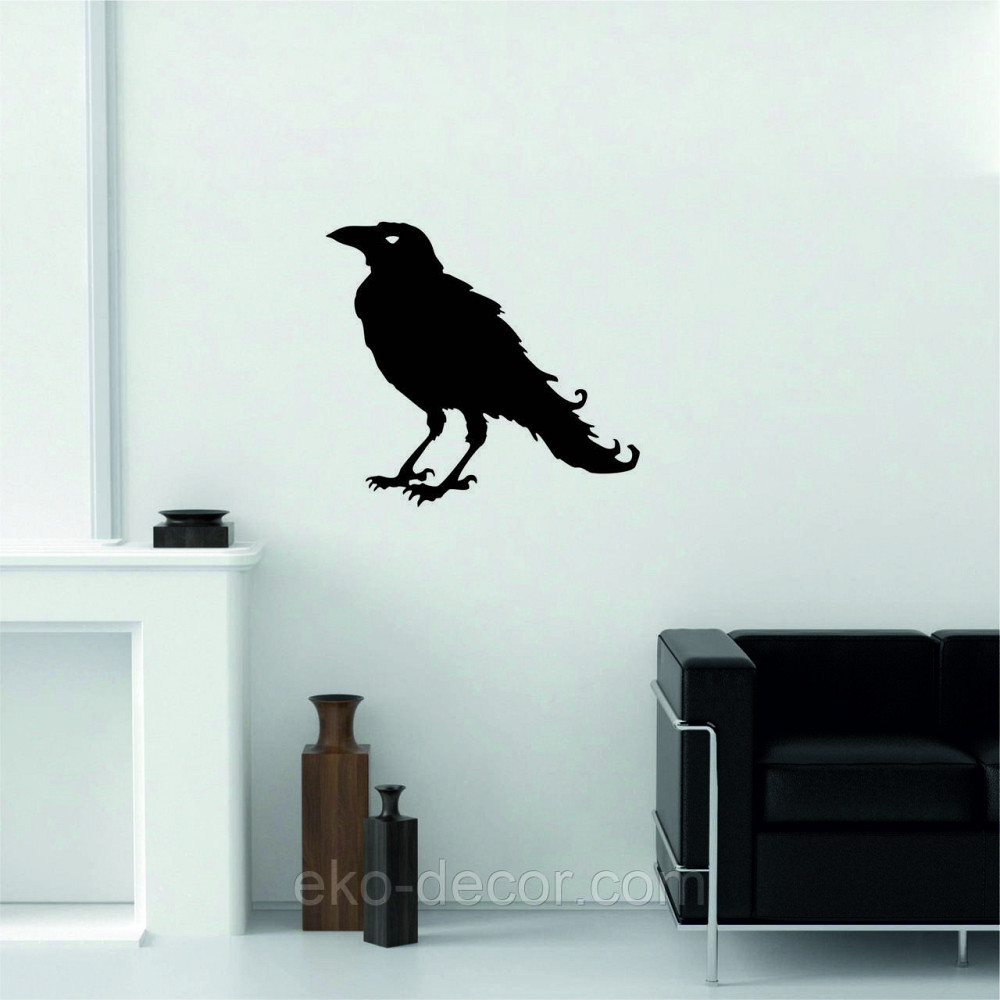 Декоративне настінне Панно «Ворон» Декор на стіну 90*81 см, Чорний Київ - фото 4