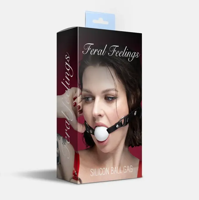 Кляп силіконовий Feral Feelings Silicon Ball Gag Black/White, чорний ремінець, біла кулька Львов - изображение 3