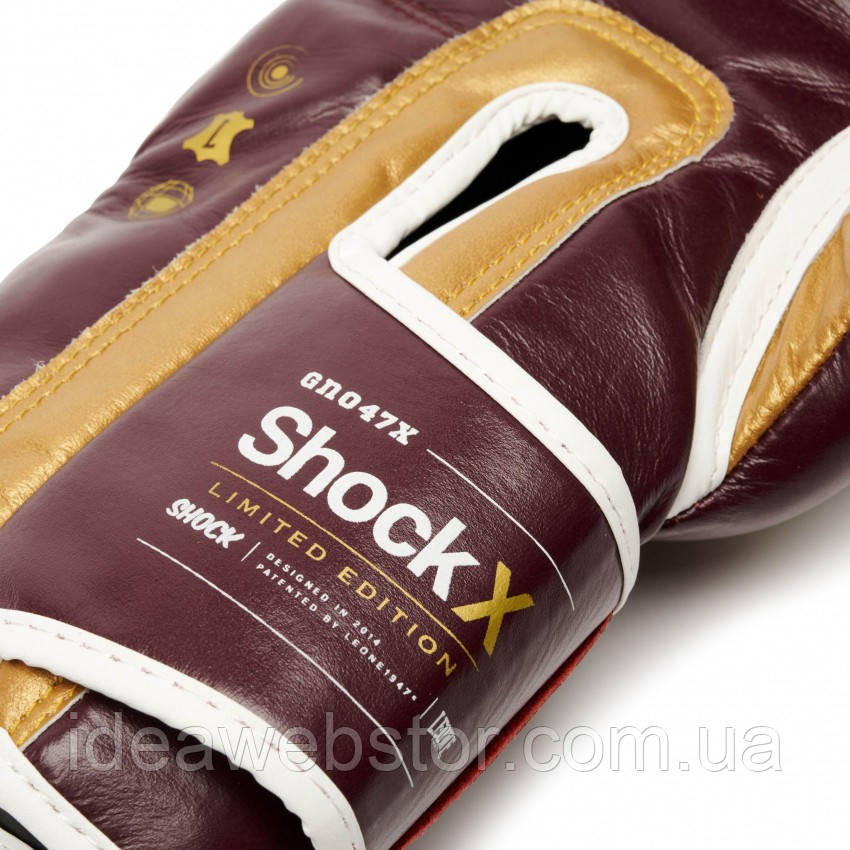 Боксерские перчатки Leone Shock X Bord кожаные тренировочные для бокса и фитнеса 12 ун. Киев - изображение 8