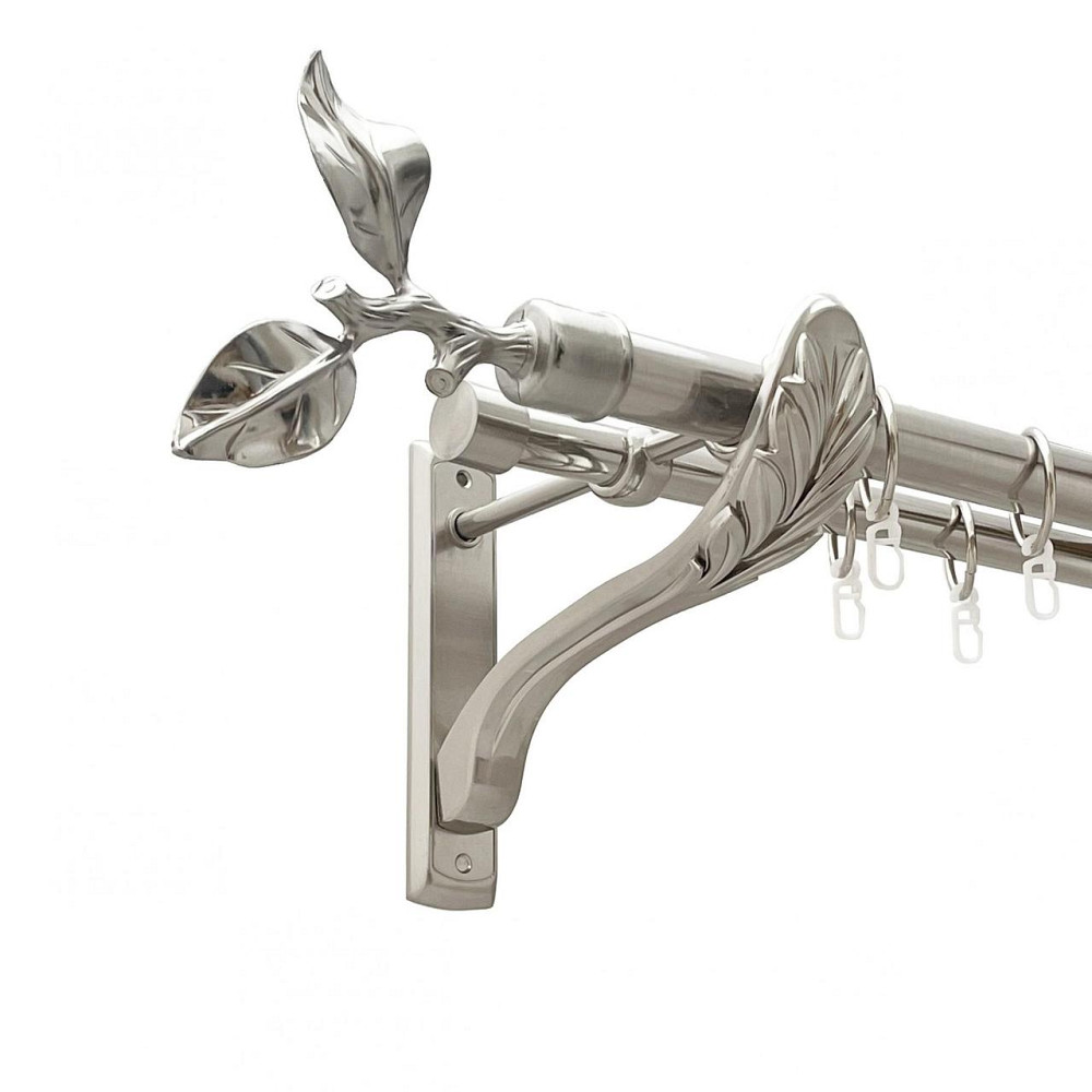 Карниз Orvit Листок Троянди металевий дворядний ретро гладка труба кільце металеве Нержавіюча Сталь 25\19 мм 300 см (00-00021598) Львів - фото 1