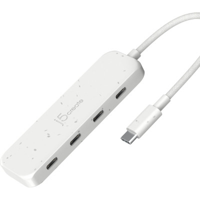 Концентратор J5create USB-C to 4xUSB-C 3.2 10Gbps white (JCH345EW-N) Винница - изображение 1