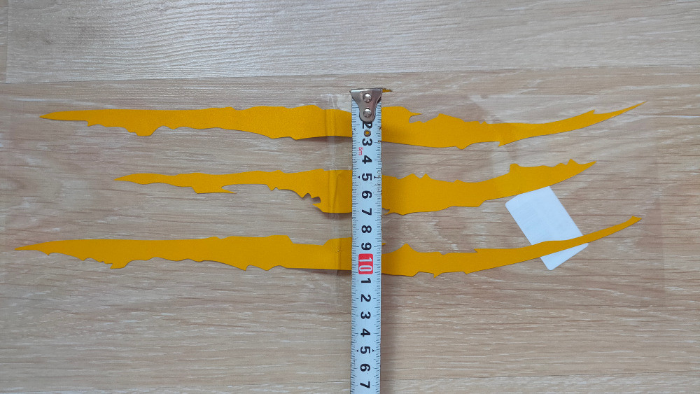 Наклейка на авто в виде Царапины Когтем Жёлтый Киев - изображение 6